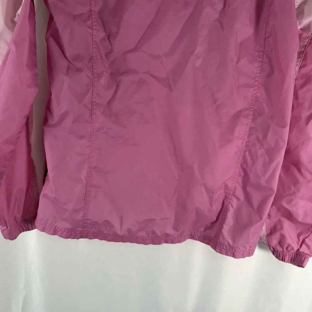 Columbia Windbreaker Jacket Girls 18/20 Pink Full Zip Hooded Pockets Nylon